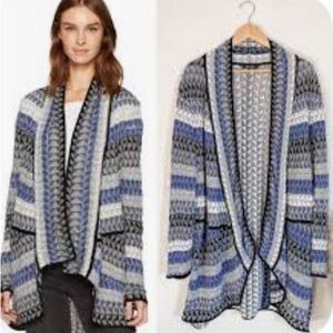 Nic + Zoe | Triangle Bliss Long Line Linen Blend‎ Open Front Boho Cardigan